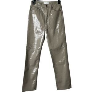 Agolde Recycled Leather 90's Pinch Waist Pant in Quail Patent Size 24